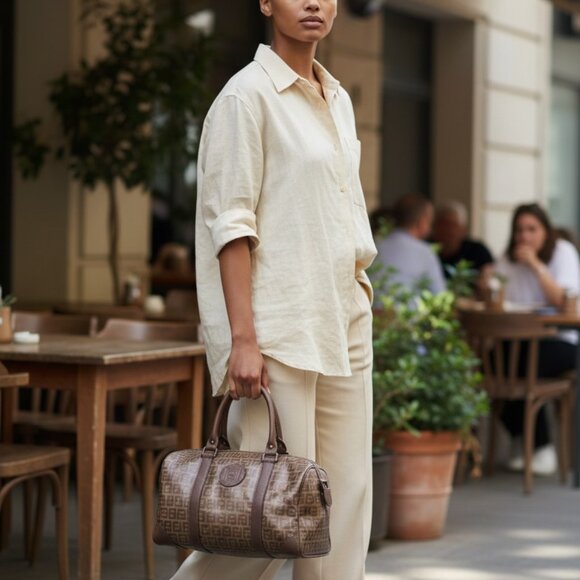 Fendi Crystal Canvas FF Zucca Boston / Duffle Bag - Picture 3 of 10